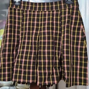 Moschino brown & pink pleated skirt